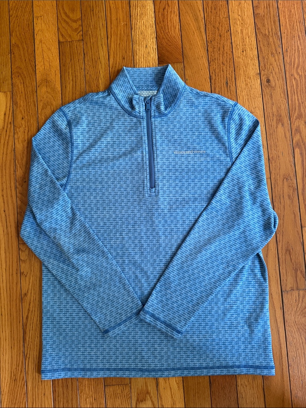 Vineyard Vines Heathered Sky Blue Quarter-Zip Performance Pullover